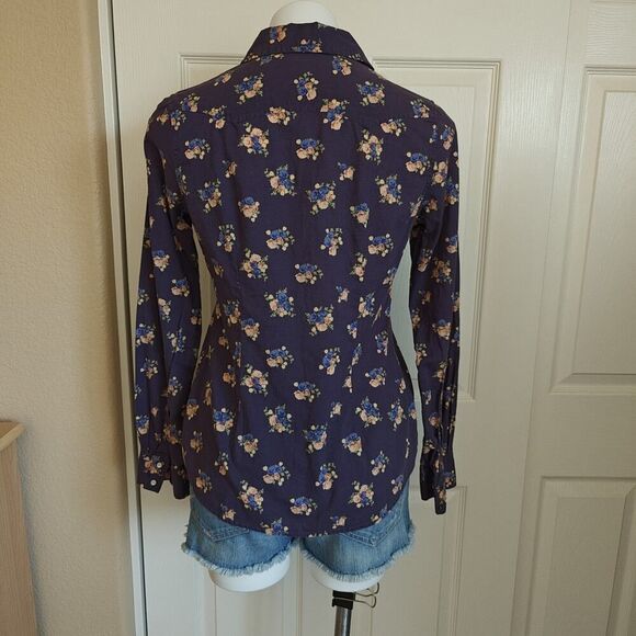 Mossimo Supply Co. western floral snap button front shirt sz M - Picture 5 of 10